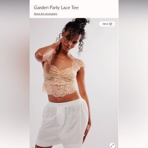 Free people - garden party lace tee in apple blossom